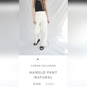 Caron Callahan Hanslo Sailor Pant 100% Cotton Natural Cream Sz 2